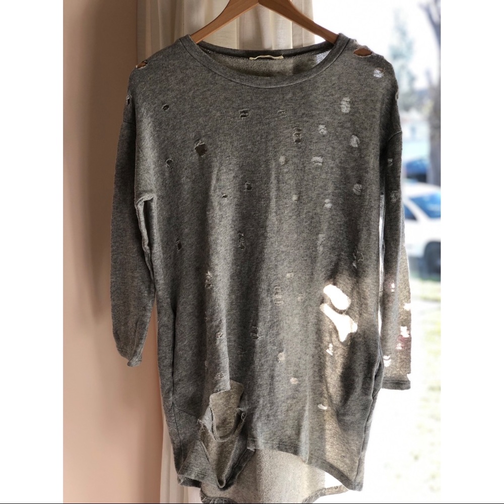 Distressed Grey Sweater